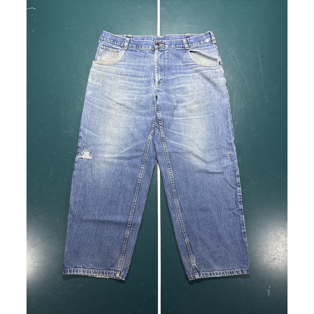 C.C. Filson Denim Jeans Men's 40x30 Blue Straight Leg Relaxed Distressed 10164